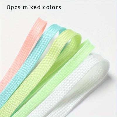 TEMU 4/8pcs With Thickened, Colorful, And Flat Fluorescent Luminous Shoelaces For Sports And Basketball Shoes