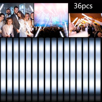 TEMU 36pcs Led Foam Luminous Sticks, White Party Lights Flashing, Party Lights, Luminous Party Supplies, Luminous Sticks, Luminous Party Supplies Wedding, Party, Carnival, Concert, Party Activities