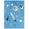 Tappeto per bambini azzurro spazio pianeti razzo 120x170cm