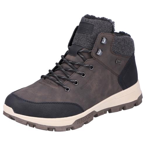 Winterboots RIEKER Gr. 40, braun (braun, kombiniert) Herren Schuhe mit komfortabler SoftFoam-Innensohle, Freizeitschuh, Schnürschuh