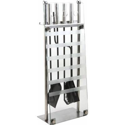 Modernes Kaminbesteck aus Metall und Glas Image