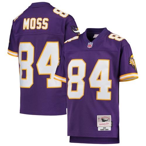 Lila Mitchell & Ness Randy Moss Minnesota Vikings 1998 Legacy Retired Player-Trikot für Jugendliche