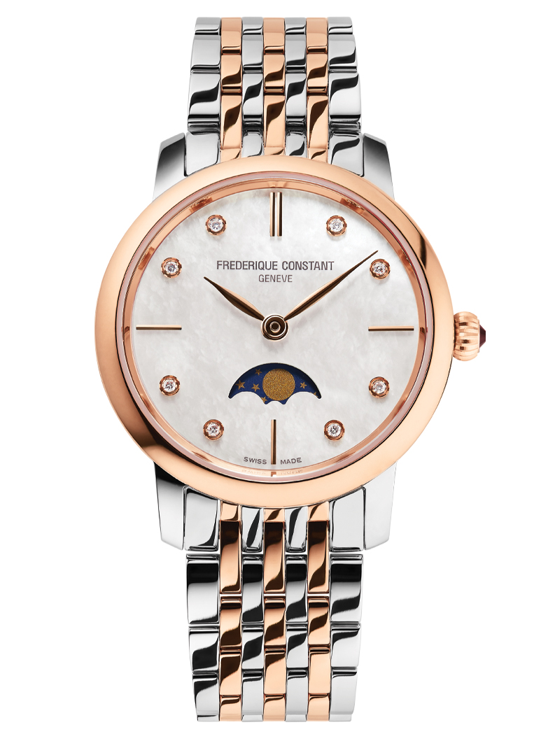 Frédérique Constant Slimline Moonphase Mehrfarbig Damen Armbanduhr FC-206MPWD1S2B Image