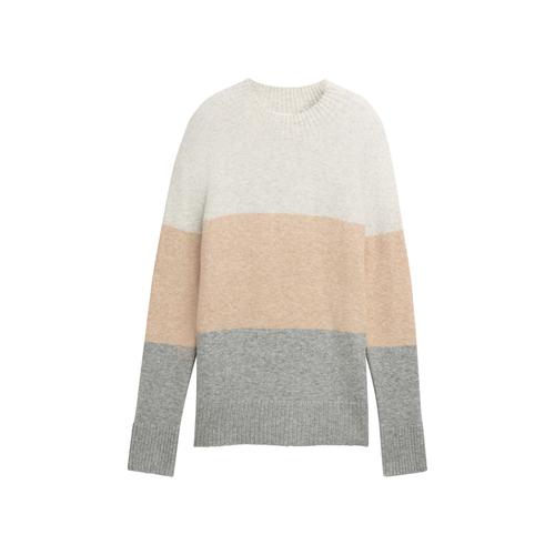 TOM TAILOR DENIM Damen Strickpullover mit Colour Blocking, grau, Colour Blocking, Gr. XXL