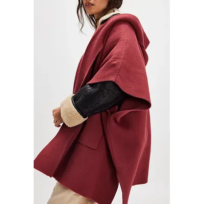 All I Need Cozy Hooded Duster Top at Free People in Aged Red