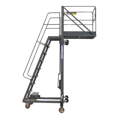 Ballymore Tank Top 11-Step Gray Steel Manually Propelled 136"-188" Adjustable Height Cantilevered Work Platform TT-11-15 - 300 lb. Capacity