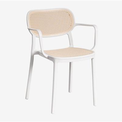 SKLUM Omara Stapelbarer Esszimmerstuhl mit Armlehnen Gardenia Weiß Image