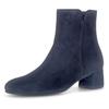 Stiefelette GABOR, Damen, Gr. 44, blau (nachtblau), Ziegenveloursleder, unifarben, elegant, Schuhe, Blockabsatz, Businesschuh, Ankleboots mit Best Fitting-Ausstattung