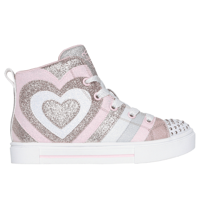 Skechers Girl's Twinkle Toes: Twinkle Sparks - Heart Pop Sneaker | Size 12.5 | Rosegold | Synthetic/Textile