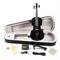 TEMU Gv102 4/ 4 Solid Wood Eq Violin Case Bow Violin Strings Shoulder Rest Electronic Tuner Connecting Wire Cloth Black