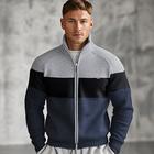 Per uomo Cardigan Maglione con Zip Maglia Patchwork Cerniera Blocco di colori Dolcevita Maglieria Elegante Scuola Allenamento Abbigliamento Manica a Vescovo Autunno Inverno Blu marino Blu reale S M L