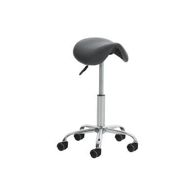 DELUKE® Sattelhocker mit Rollen VOULI Höhenverstellbar, Drehbar Kunstleder pflegeleicht Rollhocker Arbeitshocker Praxishocker Arzthocker Grau Image
