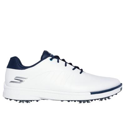 Skechers Men's GO GOLF Tempo Shoes | Size 11.0 | White/Navy | Synthetic/Textile