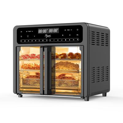 TEMU Pwzzk Quart Large Capacity Air Fryer Toaster Oven Combo With French Glass Door, 16-in-1 Menus, Led Screen, Dual-fan, 360Â° Heat Circulation For Quick And Cooking Results