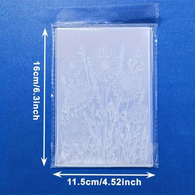 TEMU Wildflower 3d Embossing Folder For Scrapbooking, Clear Plastic , Diy Craft Tool