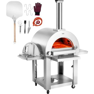 Dual-Fuel-Pizzaofen für den Außenbereich, tragbarer 22-Zoll-Pizzaofen, pellet- und gasbetriebener Image