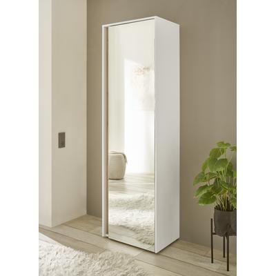 Spiegelschrank INOSIGN "GiRON/CiTY, moderner Garderobenschrank, Kleiderschrank mit Stauraum", weiß, B:60cm H:200cm T:40cm, FSC-zertifizierter Holzwerkstoff, Schränke, Spiegeltür, Teleskopauszug, Tür beidseitig montierbar, 60 cm breit Image