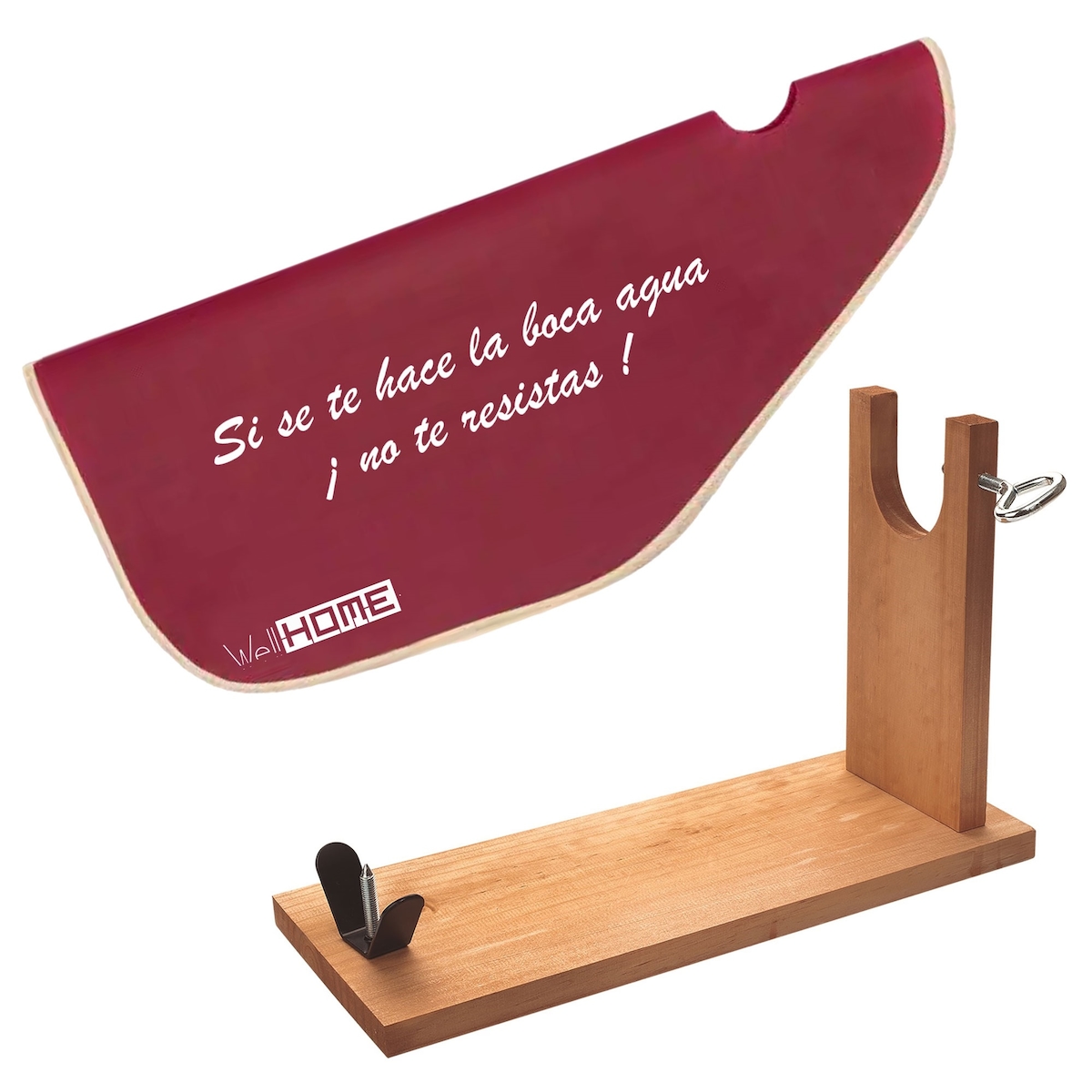 Wellhome Well Home - Schinkenständer aus Holz + Schutzhülle für Jamón 'Tiberic' Bordeaux Image