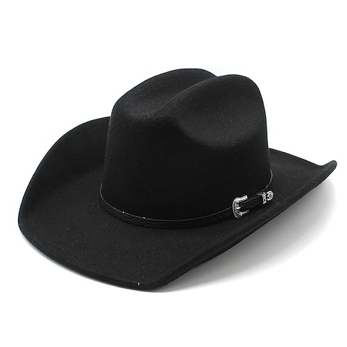 Herren Kentucky Derby Hut Sonnenhut Cowboyhut Fedora-Trilby-Hut Schwarz Kamel Polyester Vintage-Stil Mode 18. Jahrhundert Bundesstaat Texas Täglich Themenparty Einfarbig Sonnenschutz Cosplay Image