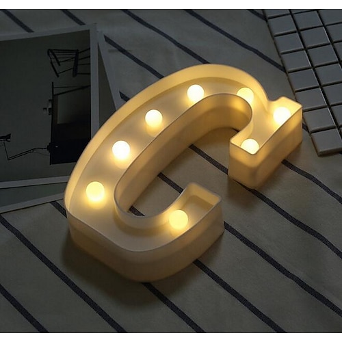 LED-Leuchtbuchstaben, 26 leuchtende Alphabet-Buchstaben, batteriebetriebene dekorative Festzeltlampen für Hochzeiten, Geburtstage, Partys, die Hausbar und als Weihnachtsdekoration Image