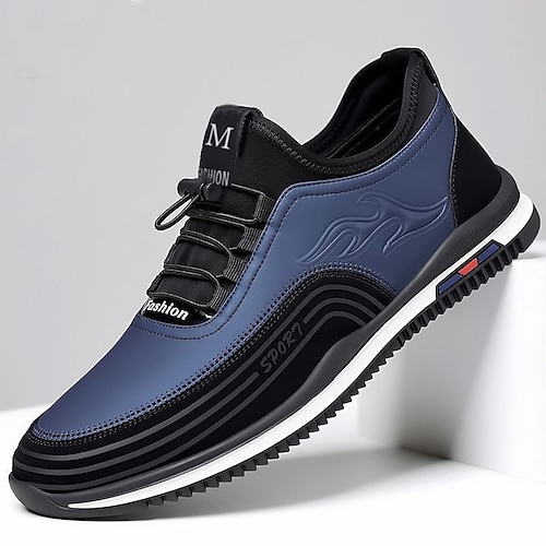 Blaue sportliche Herren-Sneaker - leichte Laufschuhe mit Flammendesign, bequeme Sportschuhe für Fitnessstudio und Outdoor-Aktivitäten Image