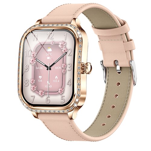 iMosi MK88 Smartwatch 1.75 Zoll Smartwatch Fitnessuhr Bluetooth Schrittzähler Anruferinnerung Schlaf-Tracker Kompatibel mit Android iOS Damen Freisprechanlage Wasserdicht Mediensteuerung IP68 36mm Image