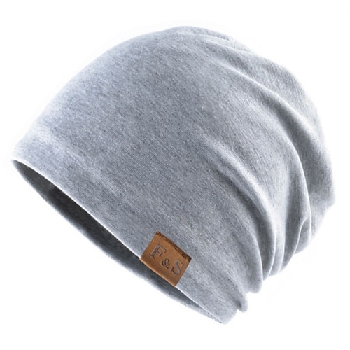 Herren Unisex Beanie Mütze Wintermützen Wollmützen 骷髅头毛线帽 Strickmütze Schwarz Hellgrau Polyester Strick Gemütlich Freizeitskleidung Ausgehen Solide / einfarbig Warm Image