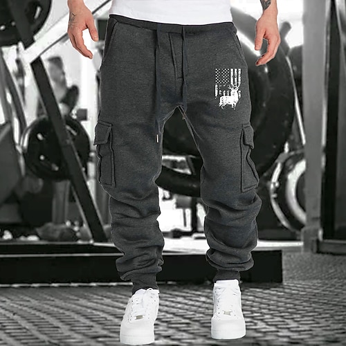 Herren Jogginghosen Jogginghose Laufhosen Sporthose Trainingshosen Tasche Elastischer Bund Hosen Innen Outdoor Sport Outdoor Herbst Winter Thermowarm Weich Marathon Training Gehen Figurbetonter Image