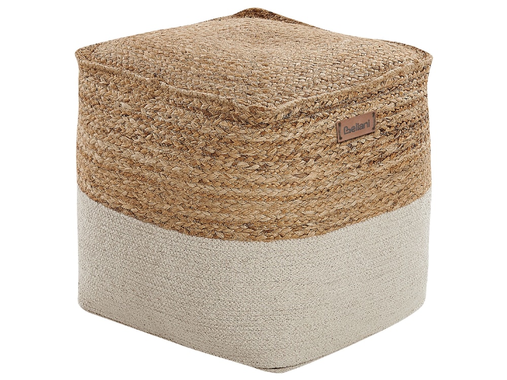 Pouf en tissu naturel 44x44cm