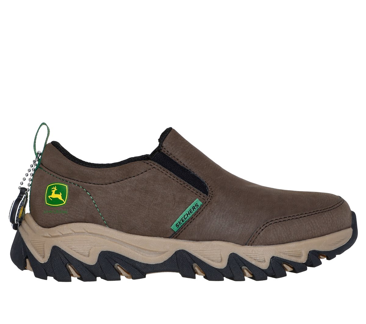 Skechers Boy's John Deere: Rugged Ranger - Tractor-Brisk Slip-On Shoes | Size 3.5 | Brown | Synthetic/Textile