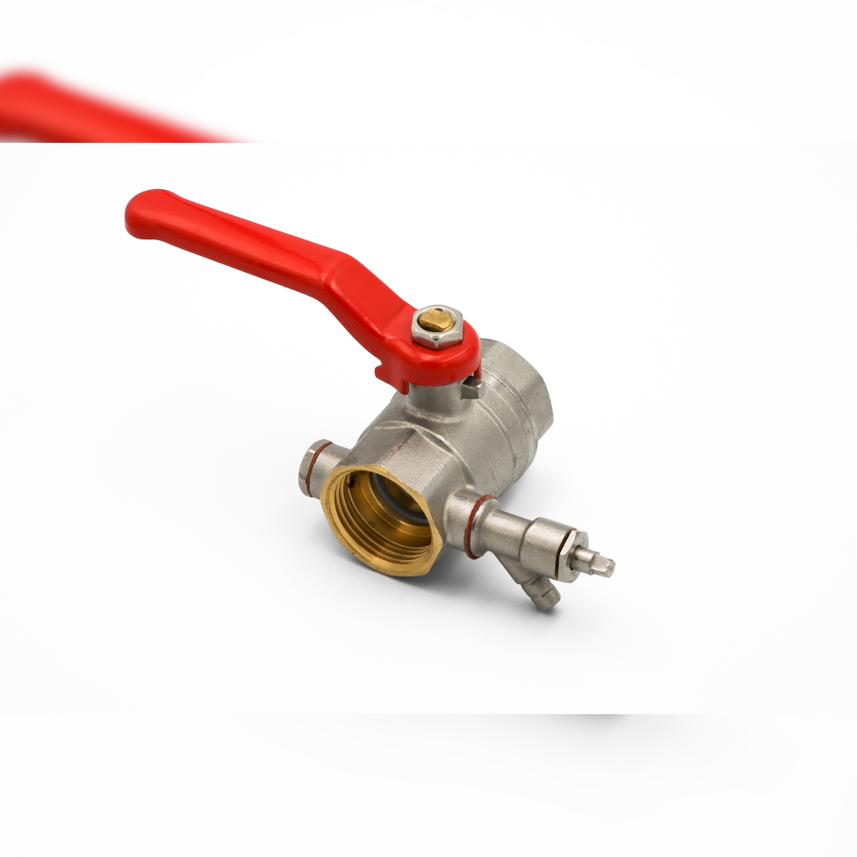 Messing Kugelhahn Kugelventil 1` Zoll DN25 Entleerung Image