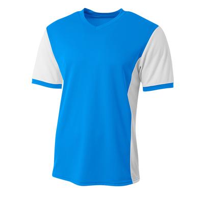 A4 NB3017 Athletic Youth Premier Soccer Jersey T-Shirt in Electric Blue White size 2XS | Polyester A4NB3017