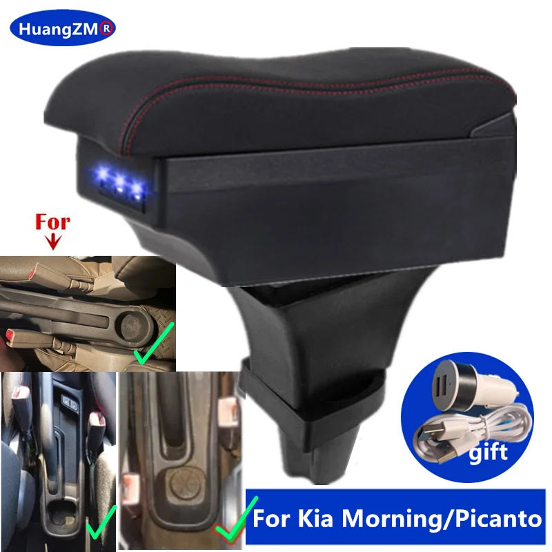 Für Kia Morgen Armlehne box Für Kia Picanto Auto Armlehne box Zentrale lagerung Box Innen Gewidmet Retrofit Auto Zubehör Image