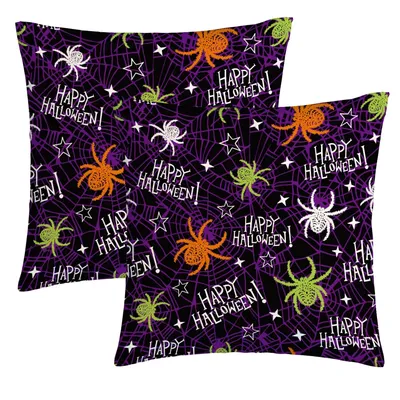 Halloween Thema Spinnennetz Druck muster Kissen bezug glücklich Halloween nach Hause Wohnzimmer Sofa Dekoration quadratischen Kissen bezug Image