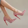 High Heels Damen Stiletto Heels 2024 Neuer Stil mit Rock Sexy Rot Elegant Spitze Zehen Professionelle Schuhe Super High Heels Fabrik Direktverkauf Extra Große Größe 47