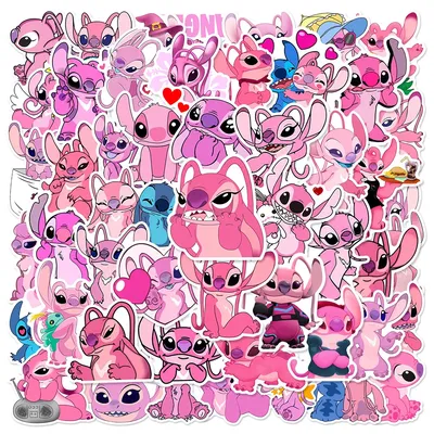10/30/50 stücke kawaii disney lilo stich engel aufkleber niedlich rosa anime charakter aufkleber diy Image