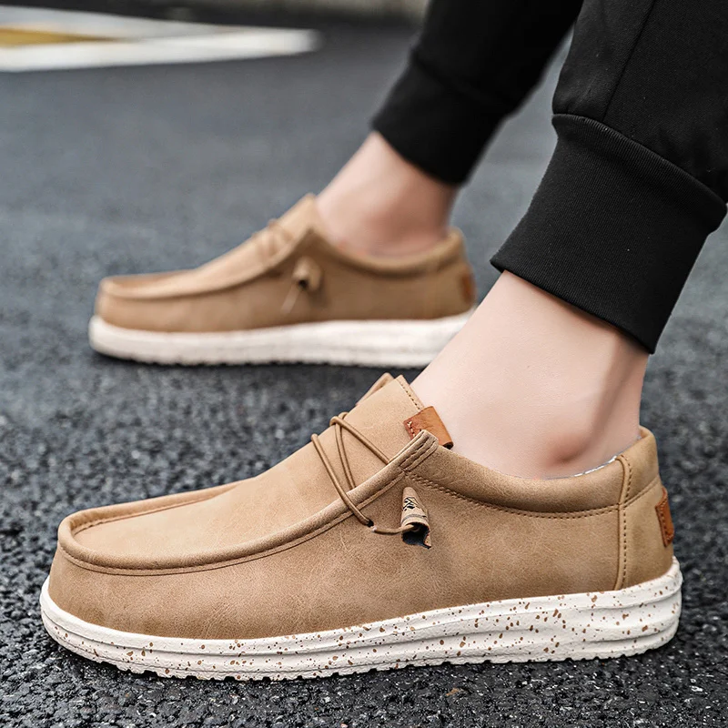 Frühling Herbst Männer Licht Leder Casual Schuhe 2023 Chaussures En Cuir Slip-On Flache Plus Große Größe 48 49 50 51 Dropshipping