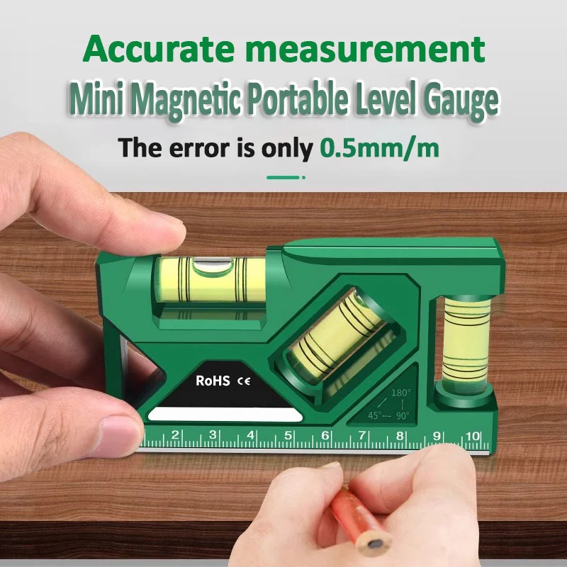 Mini magnetische horizontale vertikale Taschen füllstand anzeige tragbare magnetische Taschen füllstand anzeige Mini Winkelmesser Nivel lierer Messwerk zeug Image
