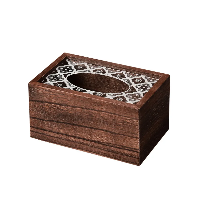 Holz Taschentuch Box,Home Wohnzimmer Esszimmer Desktop Dekoration Holz abdeckung Taschentuch Box