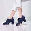 Benutzerdefinierte Herbst Frauen High Heels Schuhe Lace-up Ankle Boot Winter Weibliche Wildleder Pumpen Schuhe bota feminina Plus Größe 34-43 WSH5040