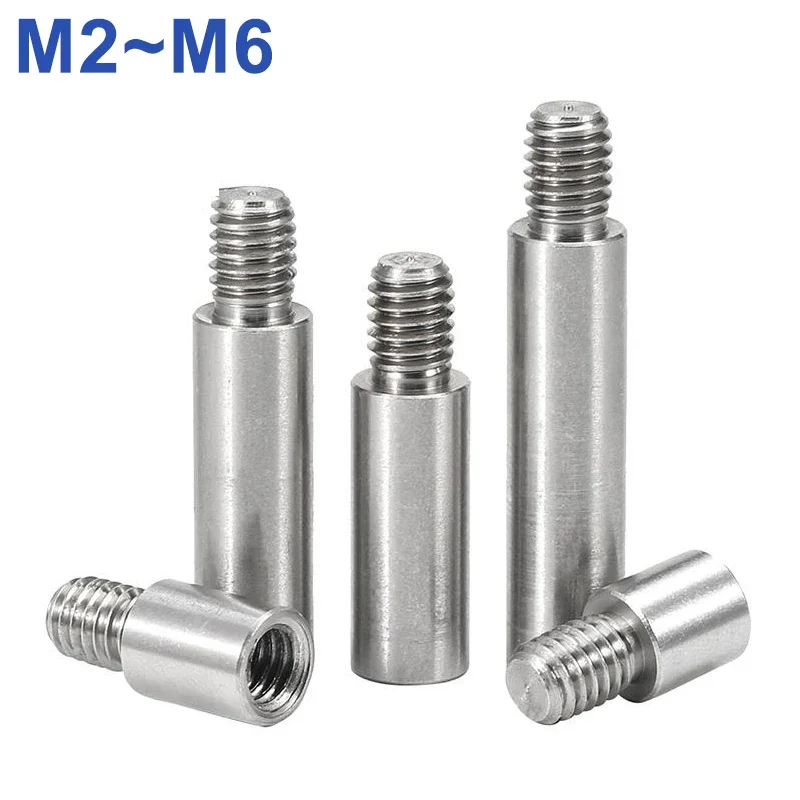 M2 M2,5 M3 M4 M5 M6 *L+4/6/8mm 304 Edelstahl Gewinde Säule Runde Abstand Schraube PCB Abstandshalter Einzelkopf Säule Image