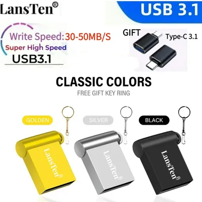 Super Mini USB 3,1 Flash-Laufwerk wasserdicht Pen drive 128GB 64GB 32GB reale Kapazität Image
