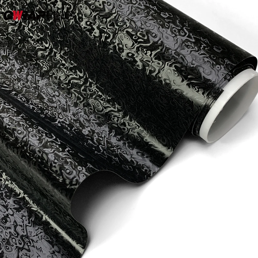 Carbon Faser Aufkleber PET Schwarz Carbon Faser Vinyl Auto Tuning Wasserdichte Motorrad Aufkleber Dekor Auto Körper Film Auto Zubehör Image