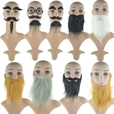 Halloween Maskerade Party Cosplay Requisiten lustige schwarz weiß gefälschte Bart Schnurrbart Image