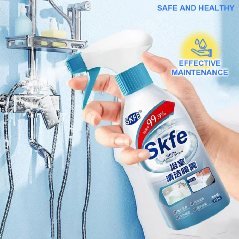 Badezimmerreiniger, Flecken- und Schimmelentferner, Entfernung von Glaswaagen, Bodenwasserflecken, Reinigungsschaum, WC, WC, Waschbecken, Waagenreinigung Image