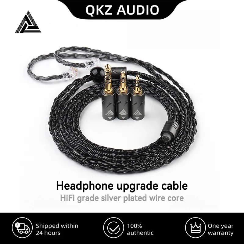 QKZ Q1 MAX 16 Ständer 352 Kerne OFC versilbert MMCX QDC KZ C Pin Kopfhörer-Upgrade-Kabel für QKZ HBB ZXT AS16 PRO ZSN PRO X PR1 Image