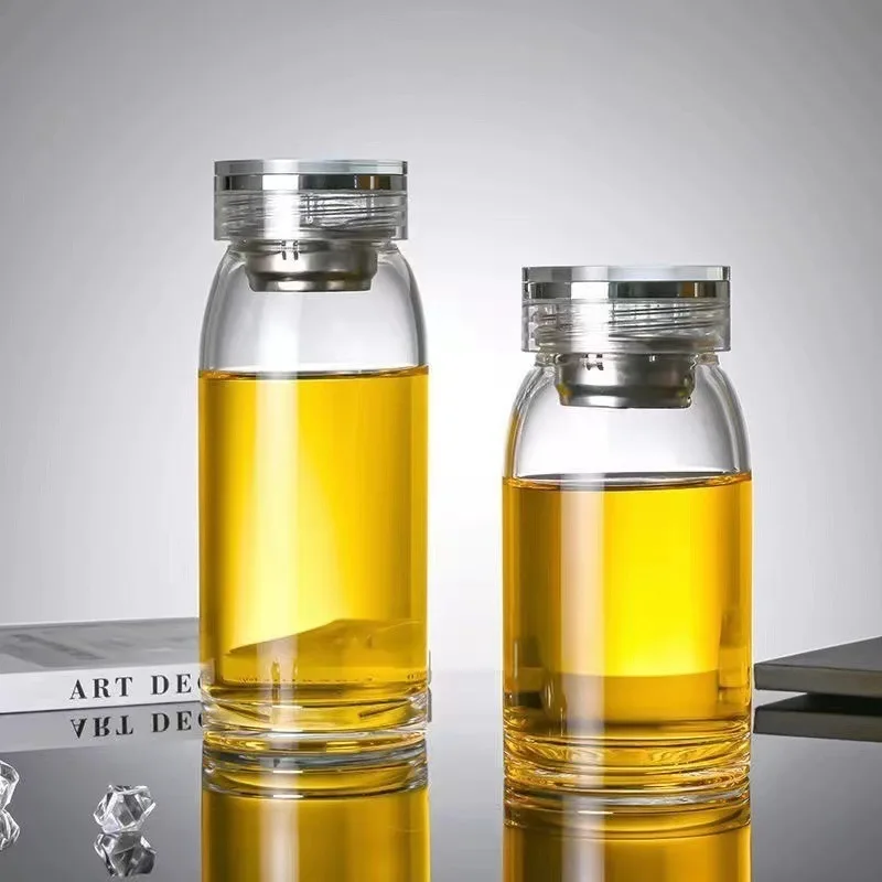 Borosilikat-Teetasse aus Anti-Riss-Glas, große Kapazität, transparente, verdickte Glas-Teewasserflasche, hohe Tasse aus Borosilikatglas Image