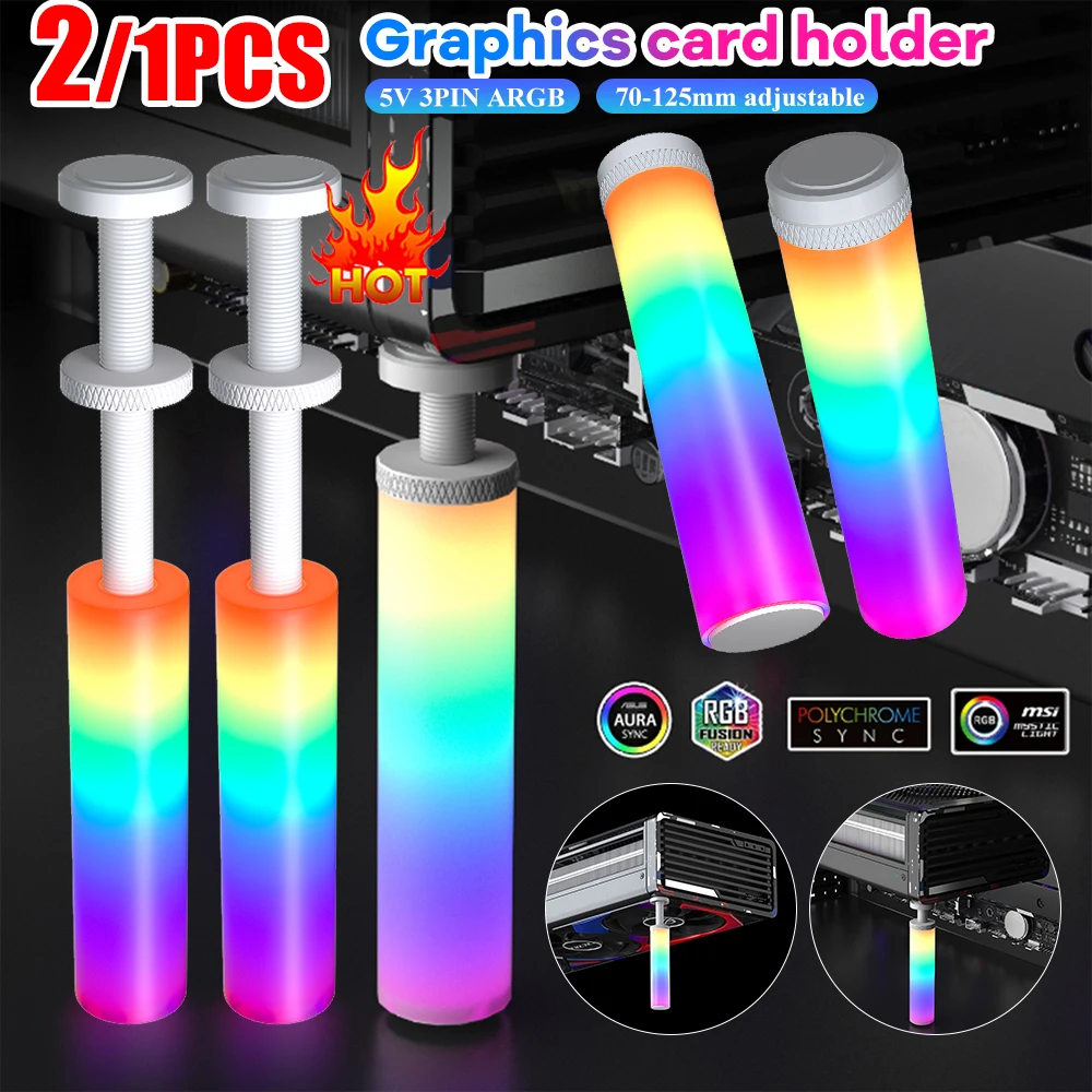 5v 3pin argb grafikkarte gpu halter halterung einstellbare teleskop drehbare gpu halterung magnet basis für atx/matx/itx Image