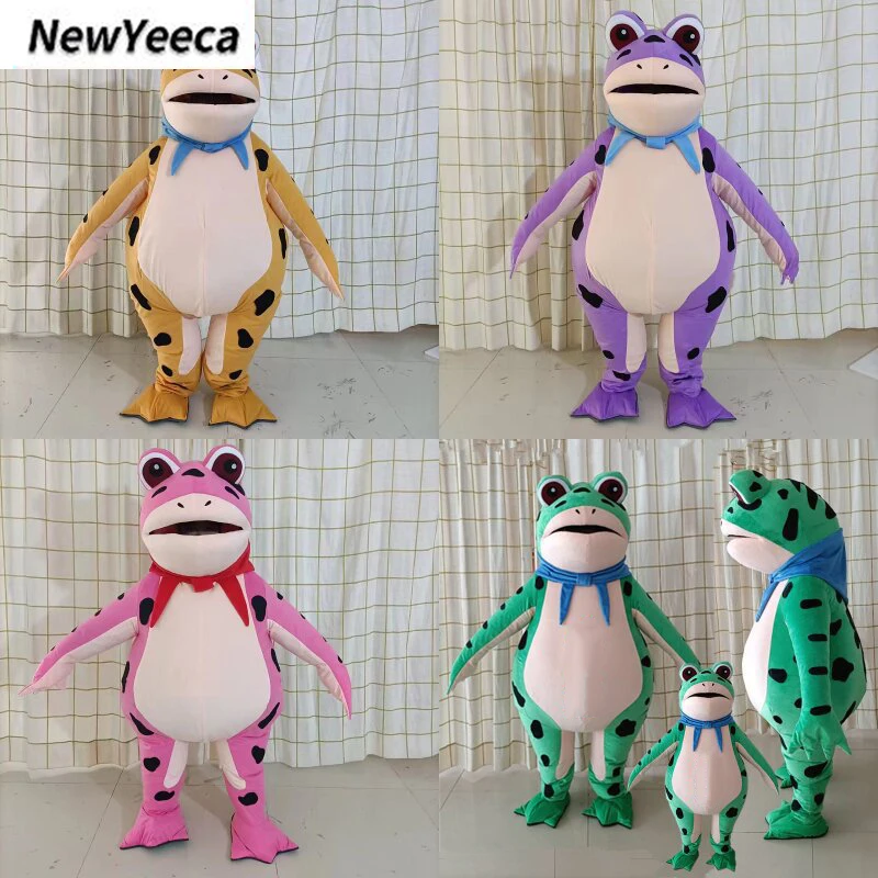 Maskottchen Frosch Kostüm aufblasbare erwachsene Kinder Walking Performance Outfits Kleidung Kröte Gas Modell lustige Halloween Cosplay Party Image