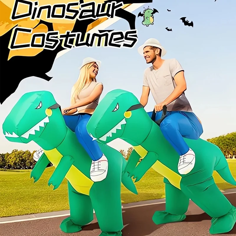 Aufblasbares Kostüm für Erwachsene, Dinosaurier-Kostüm, aufblasbares Kostüm, Halloween-Kostüme für Erwachsene für Männer, aufblasbares T-Rex-Kostüm, lustig Image